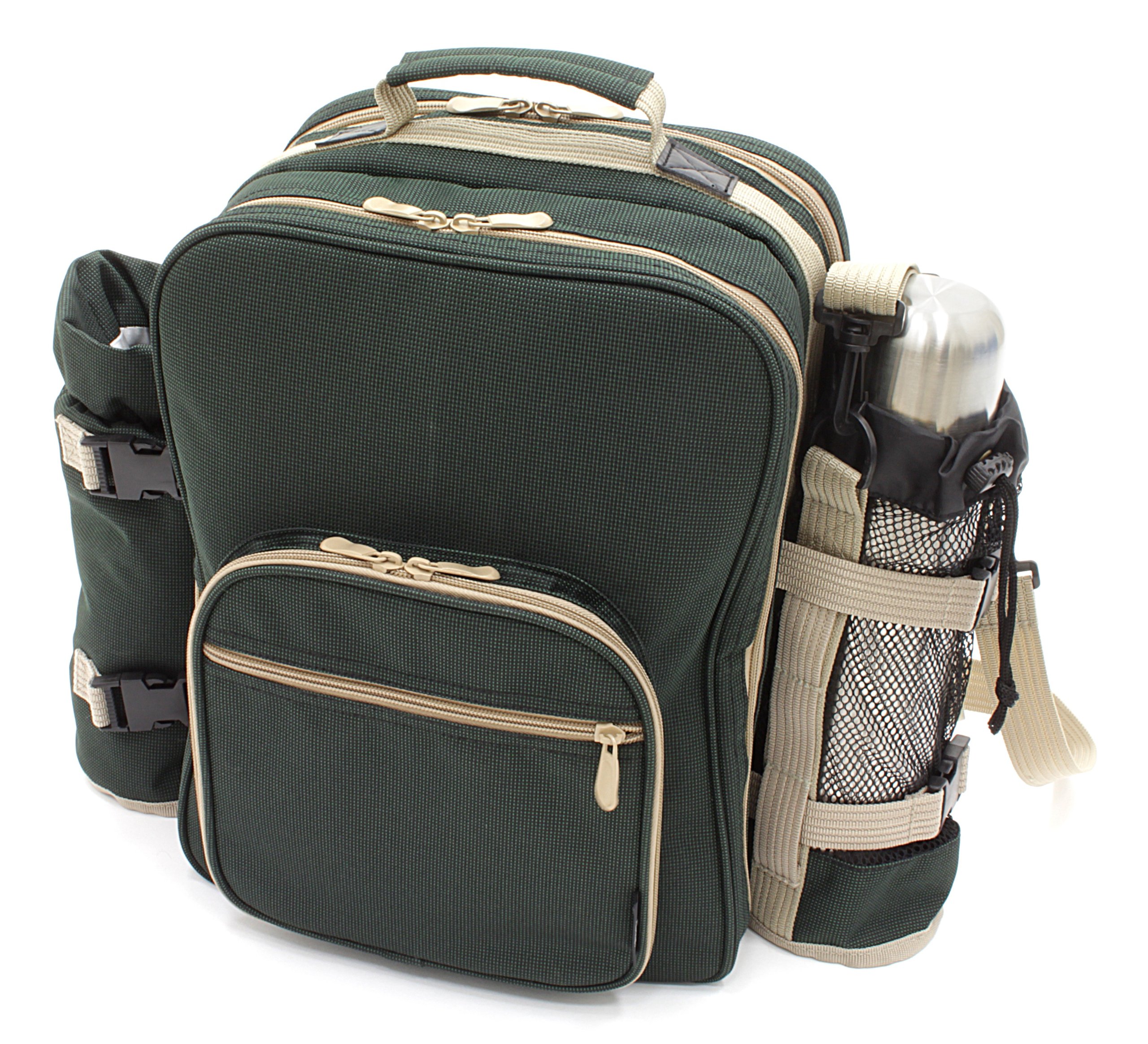Greenfield Collection Super Deluxe Forest Green Picnic Backpack Hamper