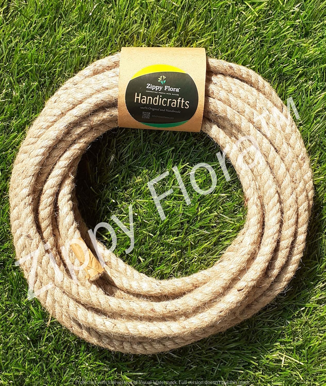 Zippy Flora Thick Jute Rope,Rassi, Twisted Cord for Craft Projects