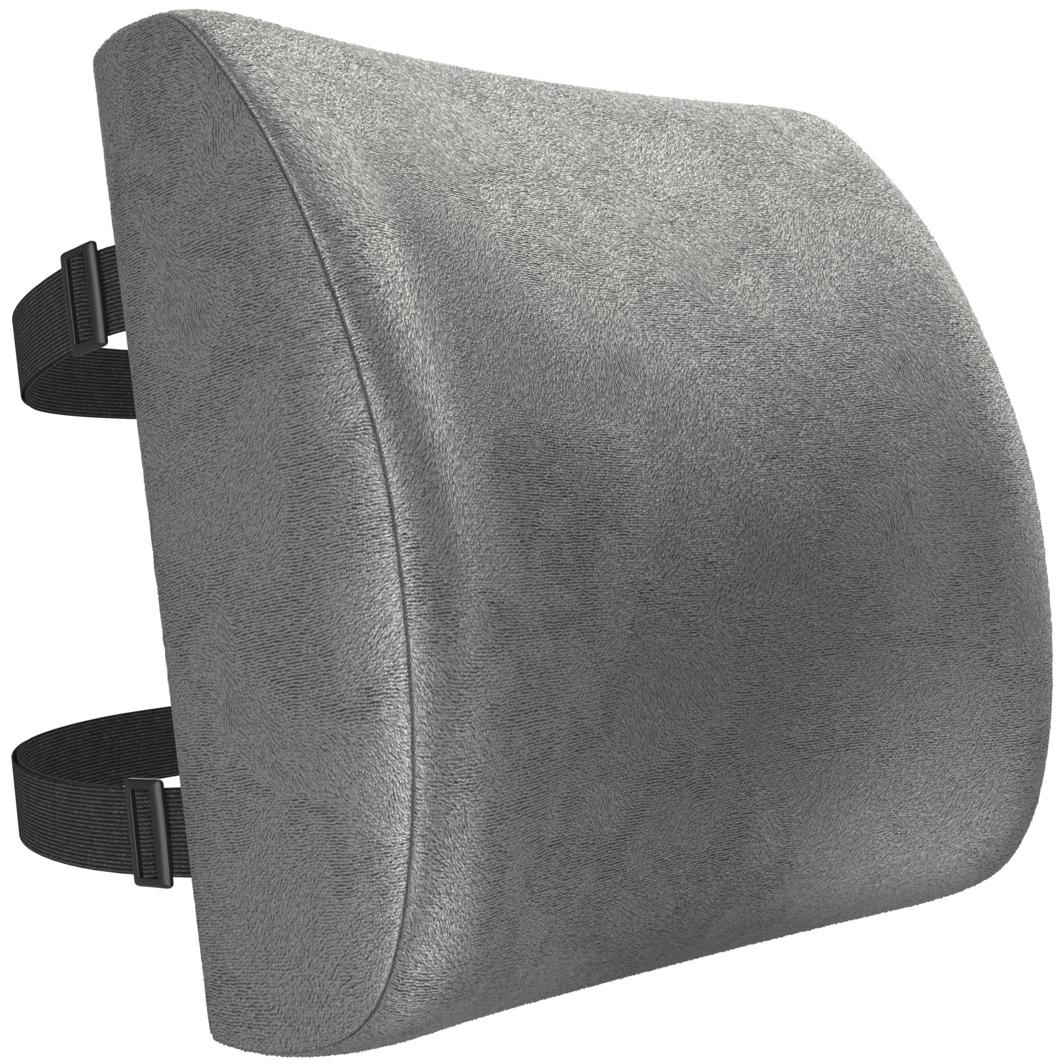 FORTEM Lumbar Support Cushion, Back Support for Office Chair and Car Seat, Back Rest for Gaming, Memory Foam Pillow, Desk Chair Cushion, Breathable & Washable Cover, Adjustable Straps