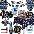 ecoZen Austranaut Birthday Party Decorations - Space Themed Supplies for 16 Guests, Includes Plates, Cups, Napkins, Banner, Cutlery, Balloons, Tablecloth, Straws, Toppers