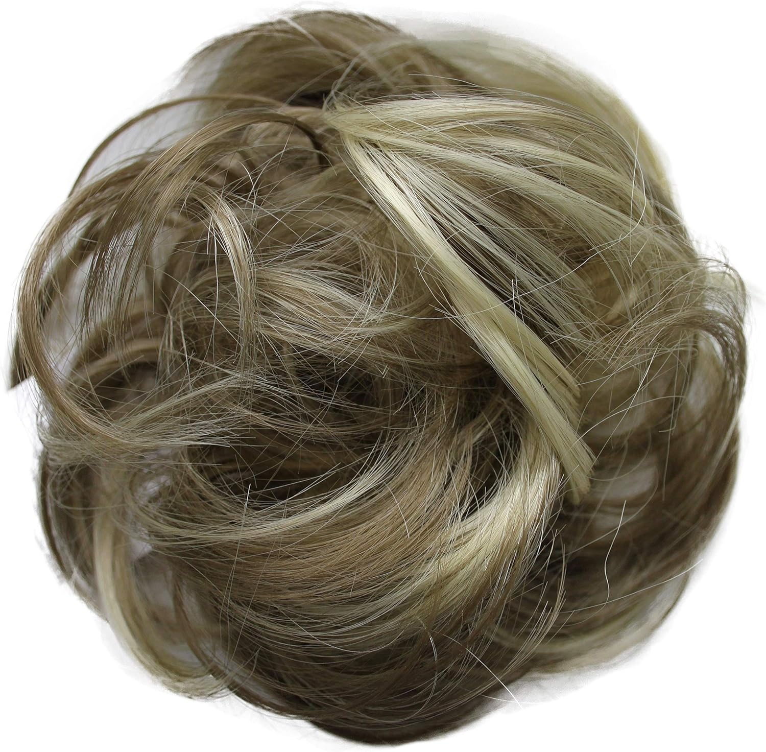 CAISHA Synthetic Fiber Hairpiece Scrunchie Scrunchy Updo Slightly Wavy Brown Blond Mix G38B, brown blond mix #12H88 G38B - Image 3