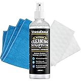 100% Natural Chalkboard Cleaner Spray and Eraser Kit by VersaChalk (250 mL) - Remove Liquid Chalk Marker Ink from Chalk Board