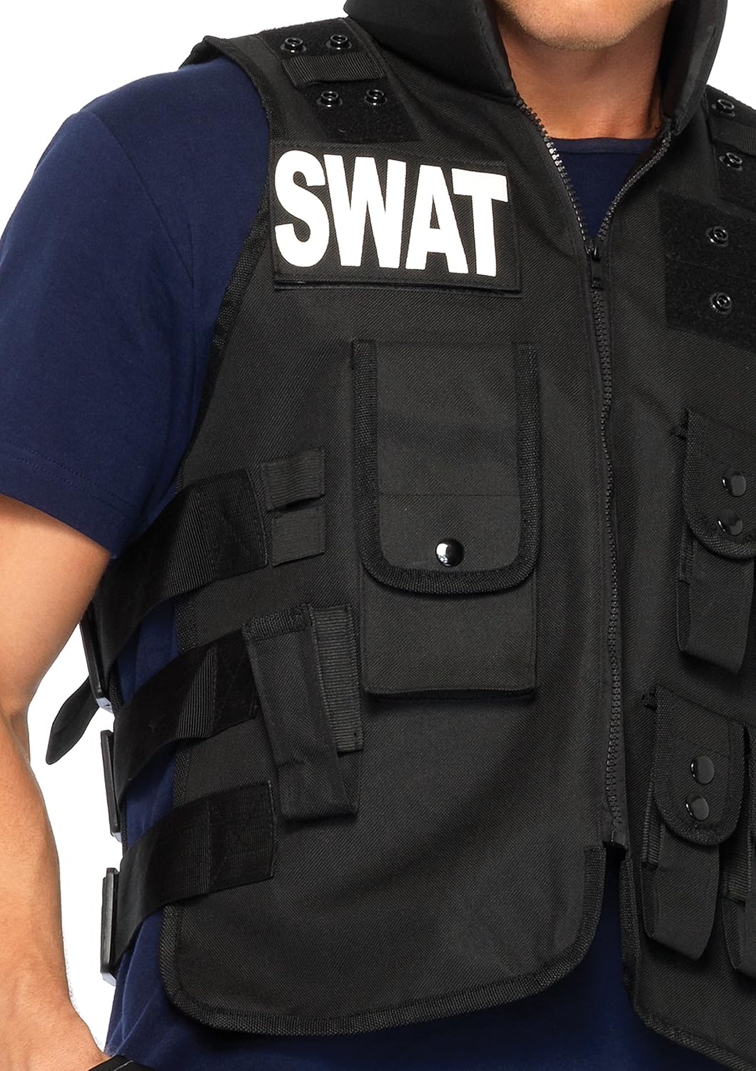 Leg Avenue Men's 4pc.swat Commander,Utility Vest,Shirt,Knee Pads,Fingerless Gloves, black, One Size: Leg Avenue: Clothing