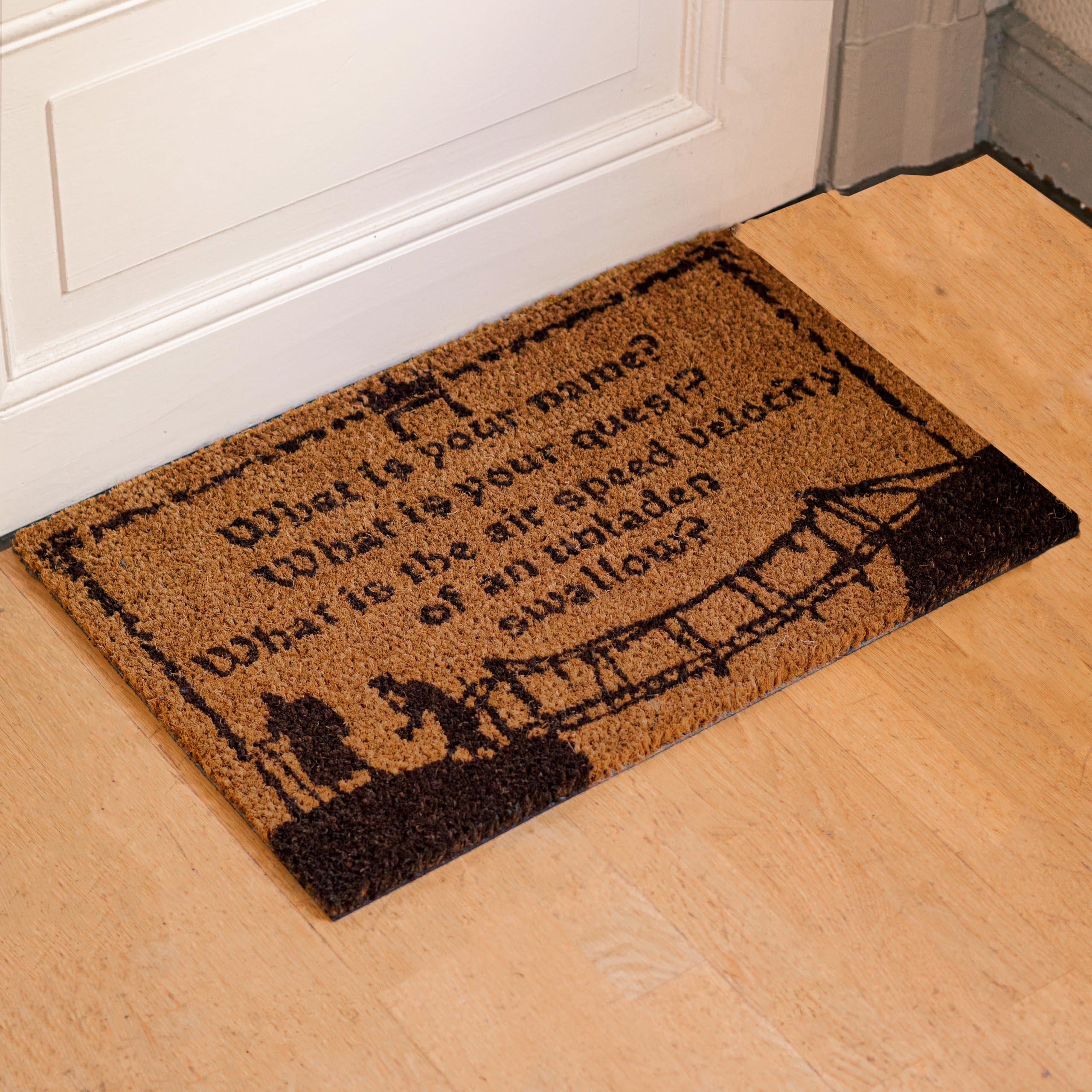 getDigital Doormat What is Your Name - Funny Front Door Entrance Welcome Mat for Indoor and Outdoor Use, for Geeks and Movie Fans - 100% Coco Coir Fiber, Brown, 60 x 40 cm