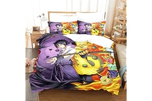 YIYI SMILE Anime Japanese Bedding Set Duvet Cover Set Lightweight Comforter Cover Breathable for Kids Boys Queen:90 * 90IN AA22