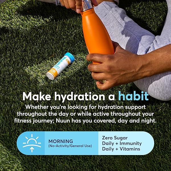 NUUN DAILY ELECTROLYTE TABLETS WITH MAGNESIUM, CALCIUM, POTASSIUM, CHLORIDE & SODIUM, GLUTEN FREE, SUGAR FREE, & VEGAN, ORANGE SUNRISE FLAVOR, 8 PACK (80 SERVINGS TOTAL)