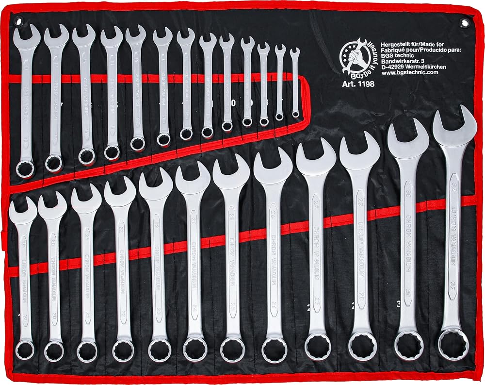 BGS Diy Combination Spanner Set 6-32mm 25 Piece Metric Wrench Tool Kit