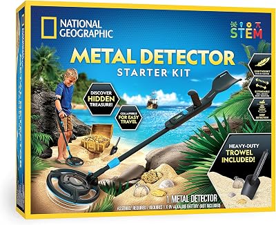 Blue Marble National Geographic Starter Metal Detector Kit for Kids with Trowel