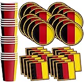 Germany German Flag Birthday Party Supplies Set Plates Napkins Cups Tableware Kit for 16