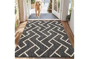 hicorfe Indoor Doormat,Front Back Door Rubber Backing Non Slip,32"x48" Absorbent Resist Dirt Entrance Doormat Inside Floor Ma