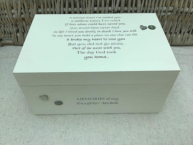 PERSONALISED Memory Box DAUGHTER BEREAVEMENT LARGE Keepsake In Memory of a loved one any