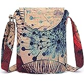 OPQRSTU Women's Retro Small Size Canvas Shoulder Bag Hippie Boho Crossbody Handbag