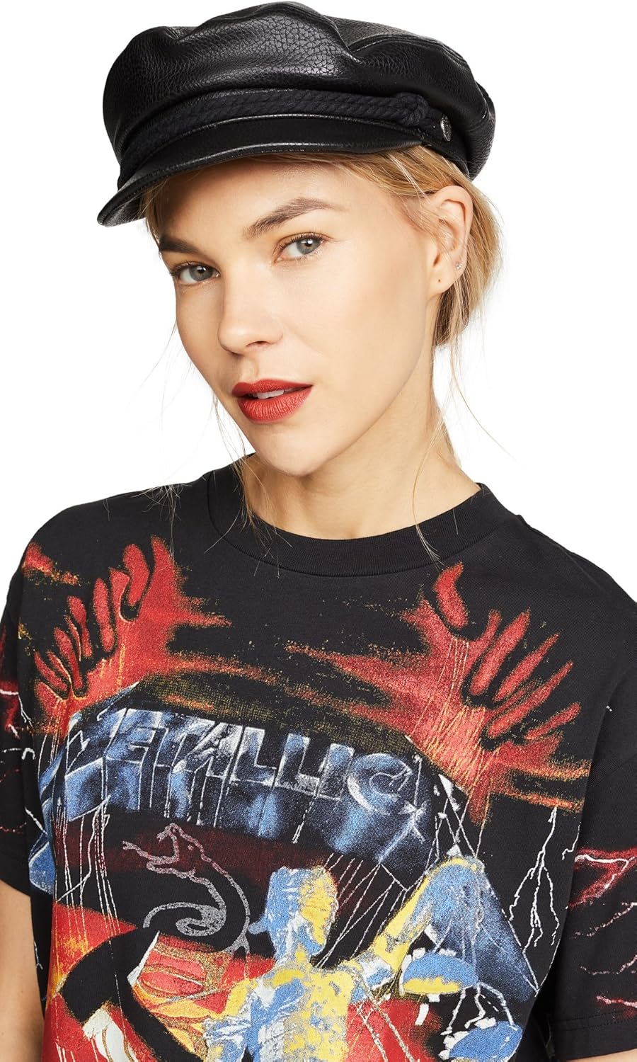 brixton leather fiddler cap