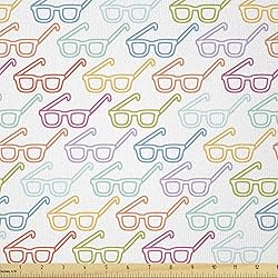 Ambesonne Indie Fabric by The Yard, Colorful