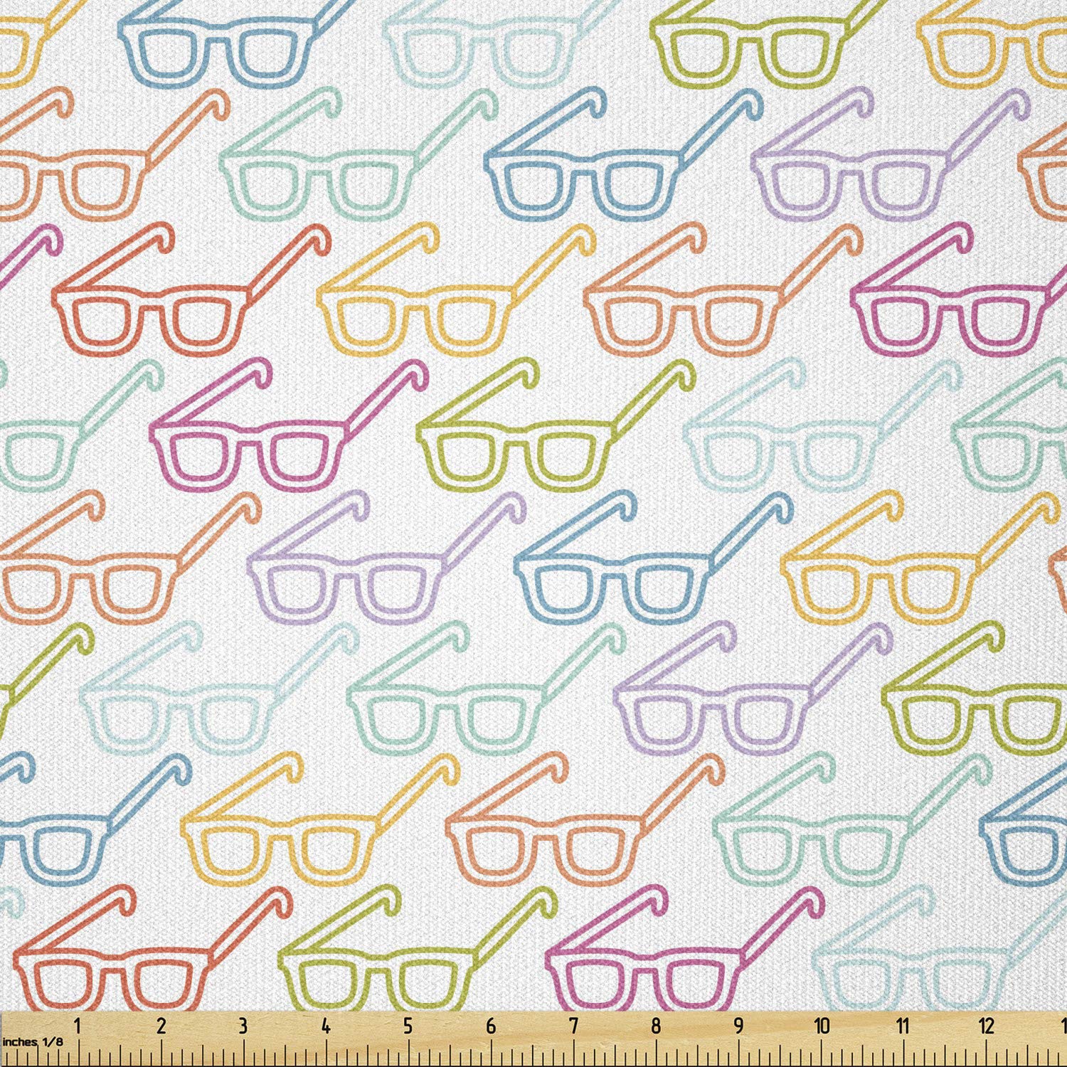 Ambesonne Indie Fabric by The Yard, Colorful