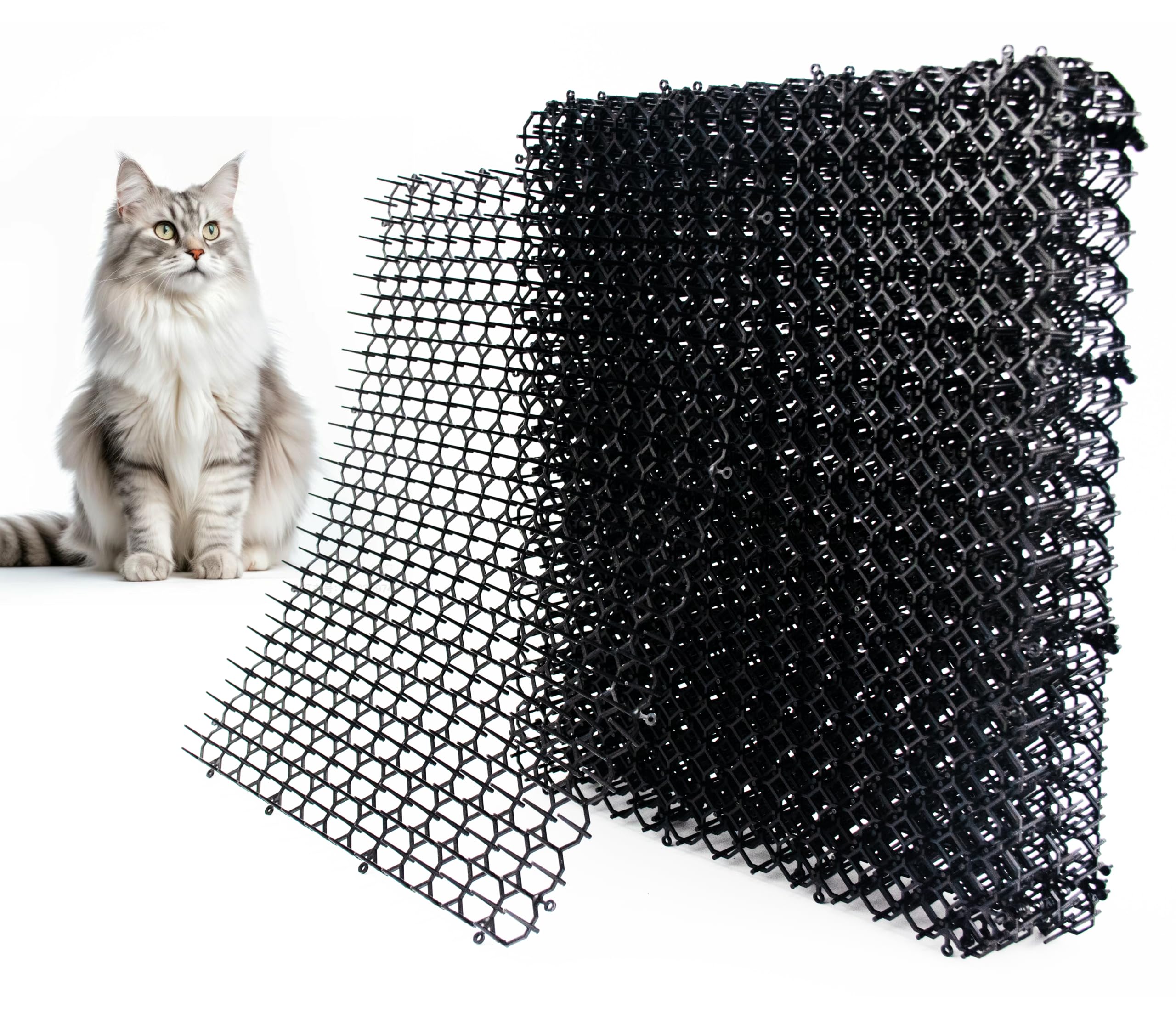 Photo 1 of 16 x 13 Inch Cat Scat Mat with Spikes, Deterrent Mat for Cats and Dogs Digging Stopper Repellent Spike Mat, 8 Pack