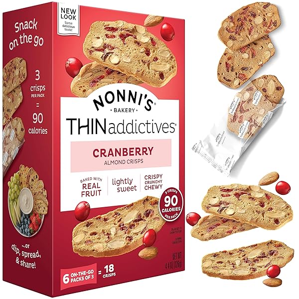 NONNI’S, CRANBERRY THIN ADDICTIVES, 4.4 OUNCE