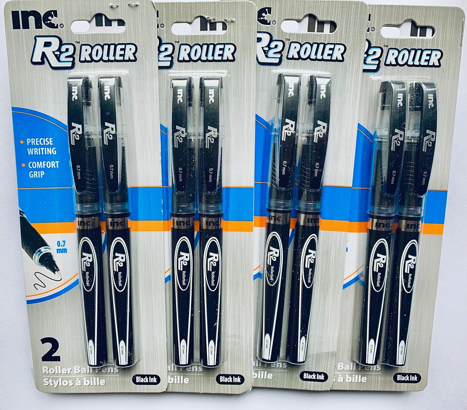 R2 Roller Ball Pen, 0.7 mm Black Ink (8 pens included) 4 Piece Office Products