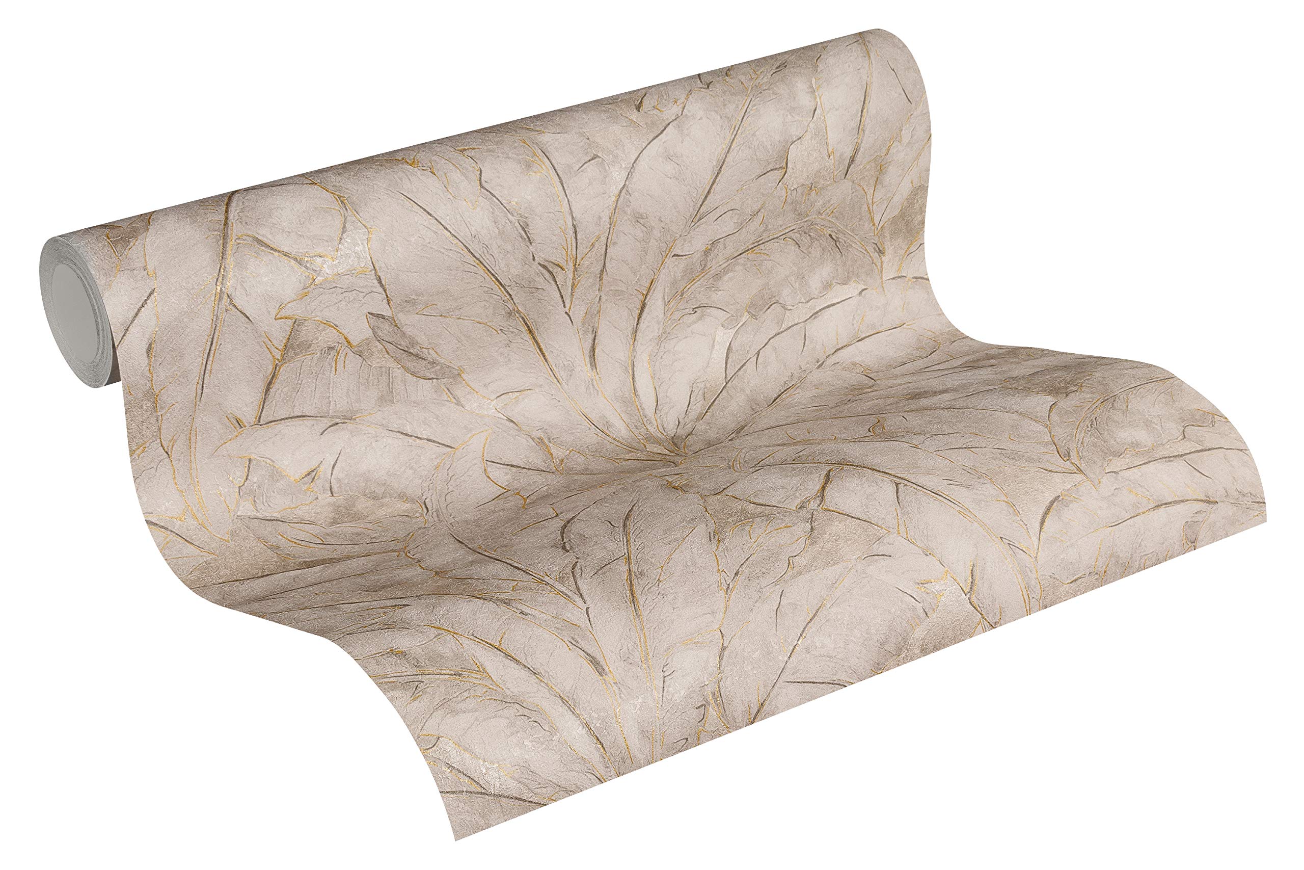 Livingwalls Forest Wallpaper Metropolitan Stories Non-Woven Francesca - Milano 10.05 m x 0.53 m Beige Gold Grey Made in Germany 369275 36927-5