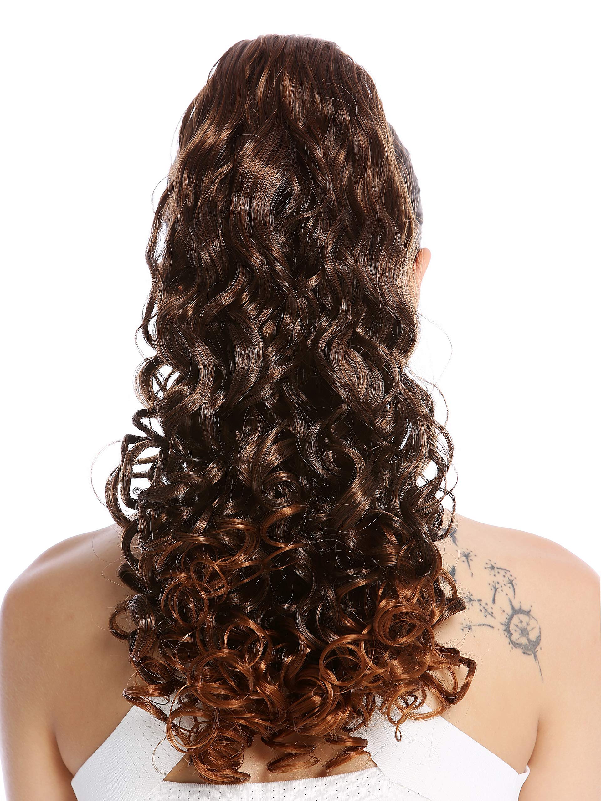 WIG ME UP - 19AXL-V-2T30 Ponytail Hairpiece Extensions very long voluminous curled curls chestnut brown mix 20inch
