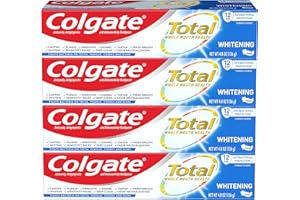 Colgate Total Teeth Whitening Toothpaste, 10 Benefits Including Sensitivity Relief ,Whitening Mint, 4.8 oz ( Pack of 4 )