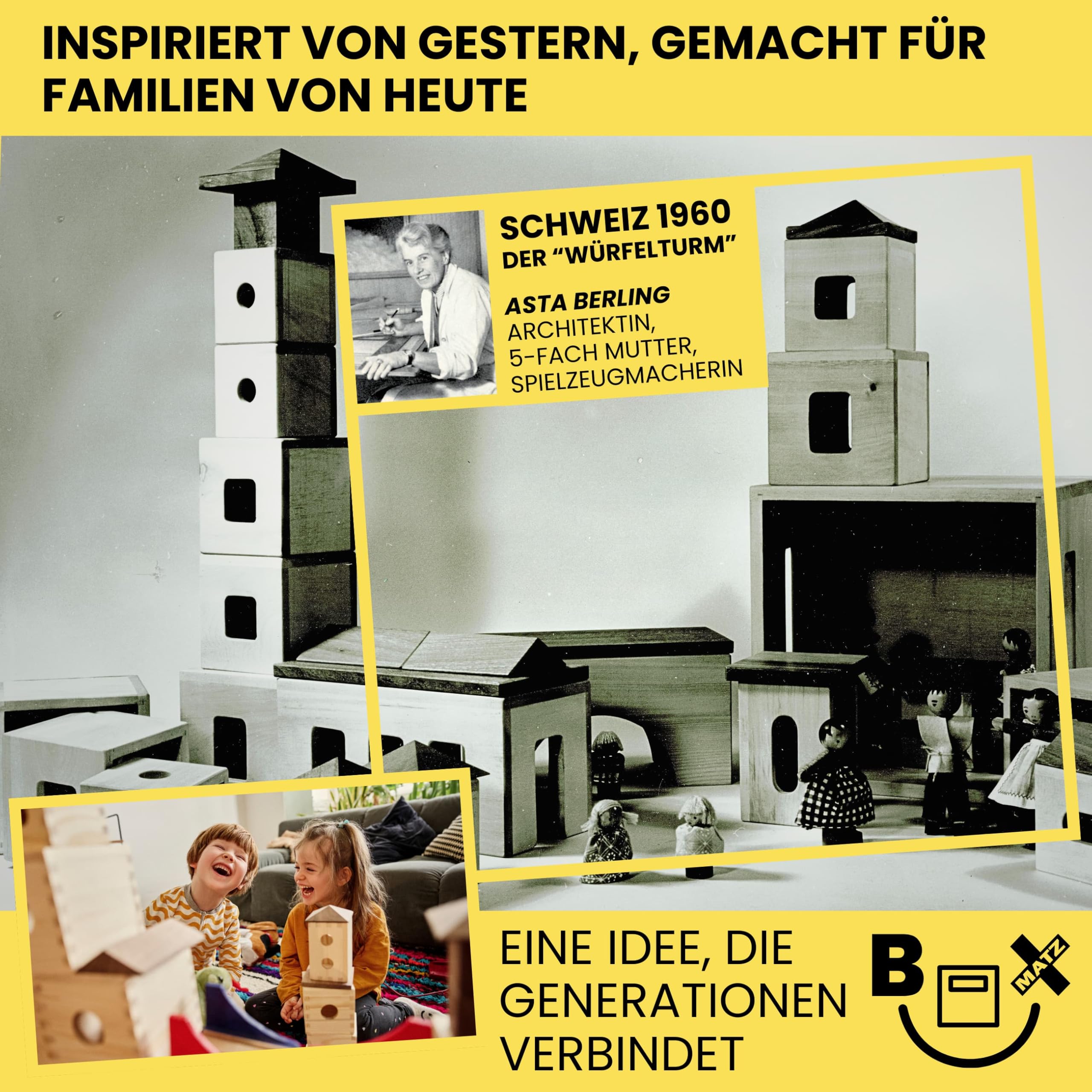 MATZBOX Montessori Kreativspielzeug aus Holzbausteinen – ausgezeichnetes Premium Spielzeug von 1 bis 7 Jahren – vielseitige Bauklötze & Boxen für freies, langanhaltendes Spielen, nachhaltiges Geschenk 9
