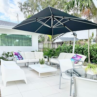 Purple Leaf 3x4m Cantilever Parasol Grey UV50+ Wind Tilt 360° Crank