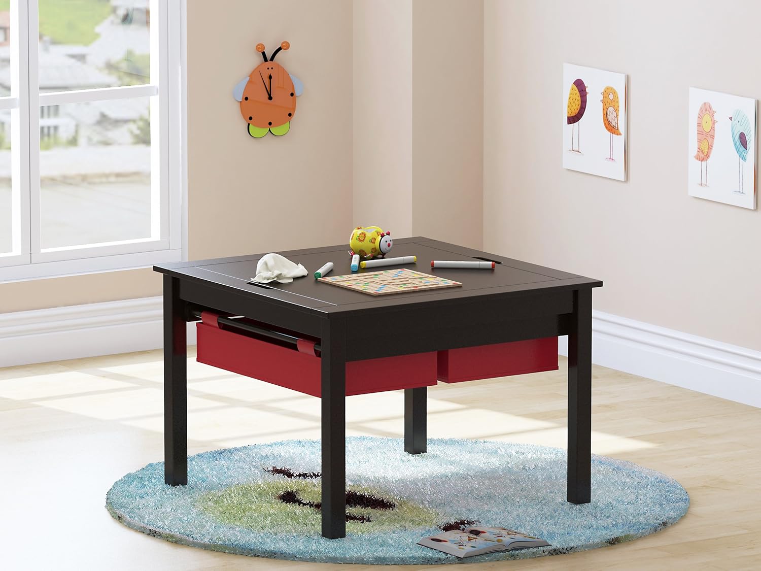Utex 2 In 1 Kids Construction Play Table With Storage Drawers And