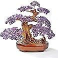 KALIFANO Natural Amethyst (1,251 Gemstone Count) Chakra Crystal Tree with Healing Properties - Bonsai Feng Shui Money Tree for Positive Energy, Luck and Wealth - 14"
