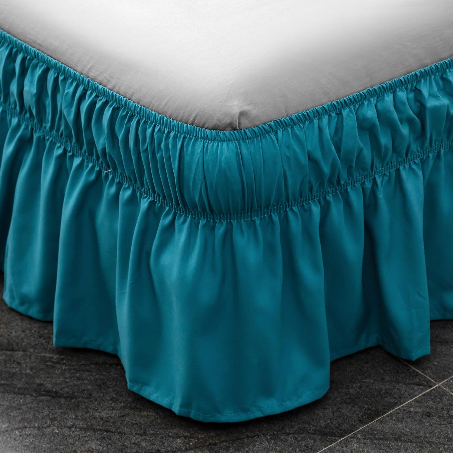AYASW Bed Skirt16 Inch Drop Dust Ruffle Three Fabric Sides Queen/King, Teal eBay