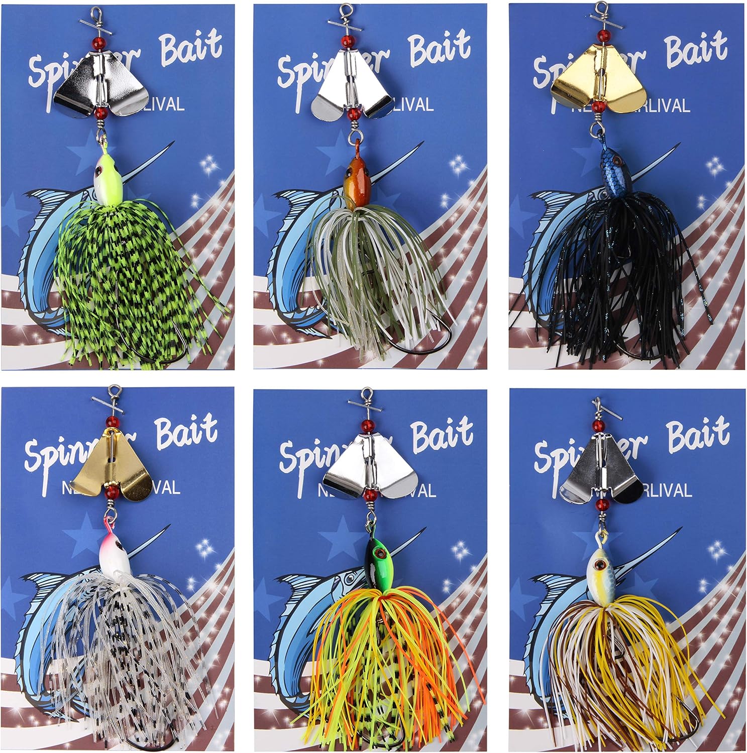 SILANON Fishing Buzzbait Lures Bass Spinnerbait Kit Topwater Buzz Bait Multicolor Swimbait Metal Jig Lure for Bass Pike Trout Fishing : Sports & Outdoors