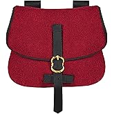 Mythrojan Late Medieval Belt Bag, Wool Belt Pouch for Renaissance Costume, LARP, Ren Faire, Festival & Pirate Accessories, Medieval Waist Belt Coin Purse for Men & Women