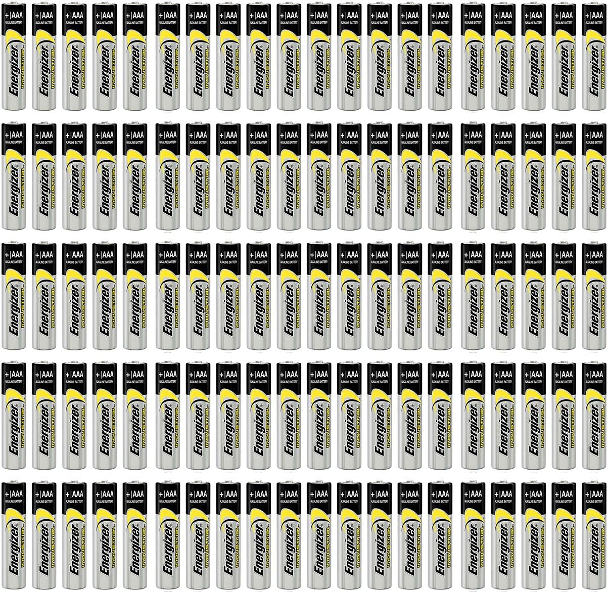100 Count Energizer Industrial EN92 Alkaline AAA 1.5v Batteries LR03: Electronics