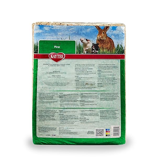 KAYTEE SMALL ANIMAL PINE BEDDING FOR PET GUINEA PIGS, RABBITS, HAMSTERS, GERBILS, AND CHINCHILLAS, 52.4 LITER