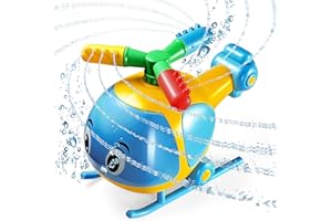 PUDDLE SPLASHERS Helicopter Water Sprinkler for Kids, Spinning Sprinkler for Yard, Sprays Water 15 Feet High for Summer Outdoor Play