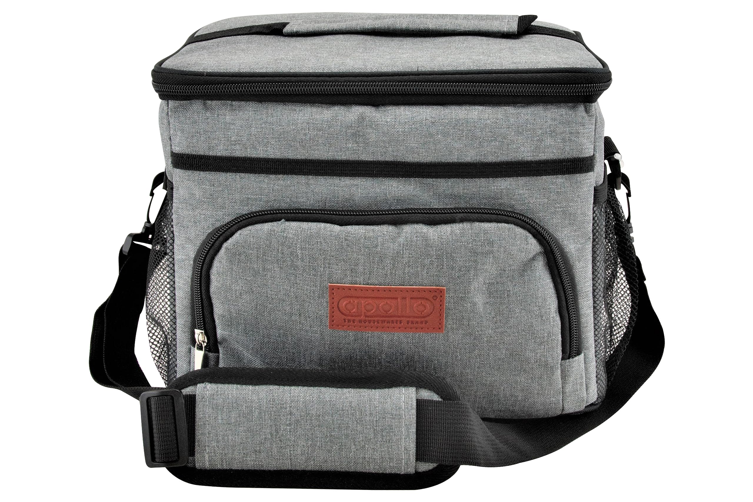 apollo THE HOUSEWARES BRAND Cooler Bag 15L, Insulated Picnic Bag Large Soft Bag for Outdoor, Camping, BBQ, Travel, Keeps Drink Cool for 12 Hours, Grey