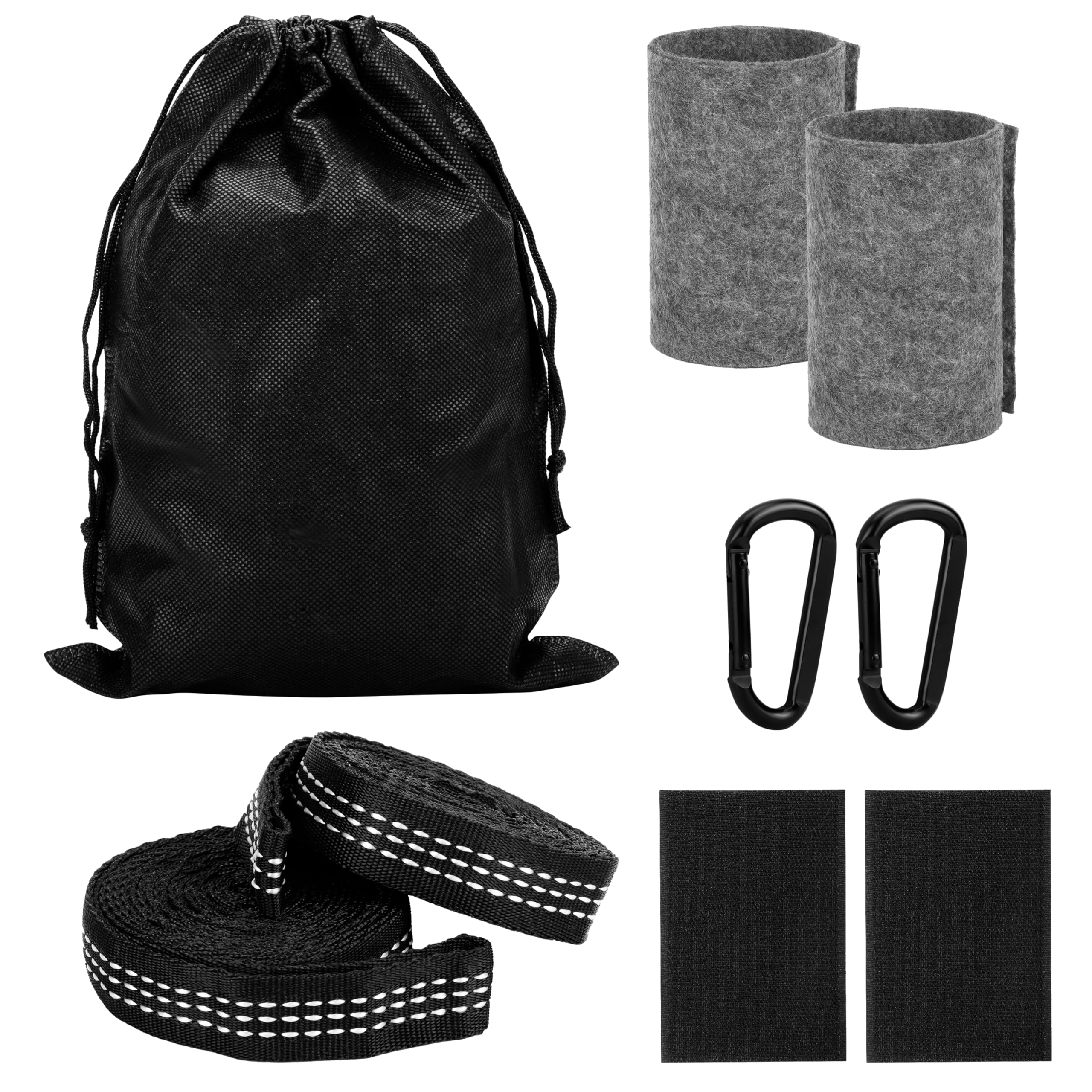 Belle Vous Hammock Tree Swing Straps - Heavy Duty Hammock Straps, Carabiners & Tree Protector Pads - Hammock Straps Hanging Kit - Holds 500kg/1102lbs