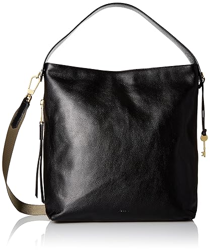 Fossil Women's Maya Leather Large Hobo Handbag, Black in Oman
