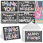 Hadley Designs Bulk Thank You Cards with Envelopes - 54 Kids Thank You Cards For Teachers, Cute Thanks Blank Cards and Envelopes, Fun Appreciation Note Card for Birthday, Baby Shower & Small Business