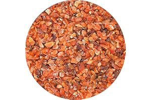 Amazing Gemstone Carnelian Crystal Chips Aquarium Gravel Rocks - Carnelian Chips Bulk Fish Tank Gravel, Small Tumbled Stone Chips, Tiny Crystals for Decoration (Natural AAA Grade) (1000+ Carat Chips)