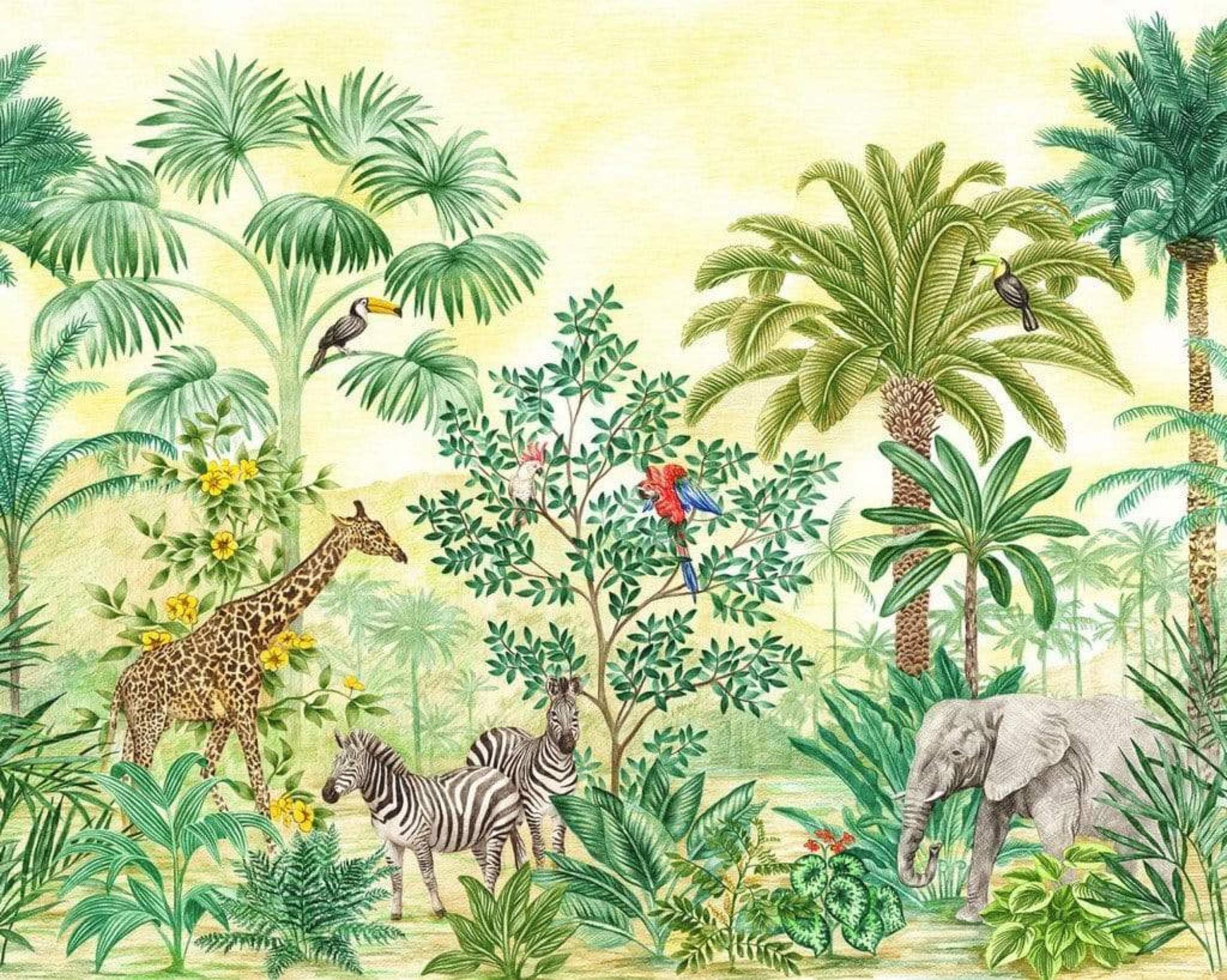 Komar IAX7-0010 Non-Woven Photo Wallpaper Jungle Adventure Design 350 x 280 cm (Width x Height)