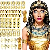 LaVenty Egyptian Costume Accessories Golden Hair Clips Egyptian Headpiece Snake Arm Bracelets Halloween Costumes Cleopatra Party Decoration