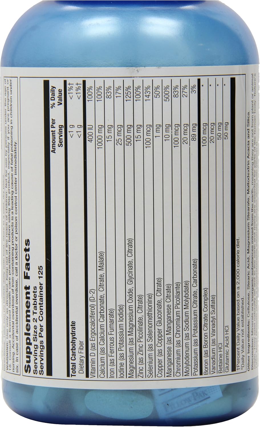 Nature's Life Minerals Veg Tablets, Mega, 250 Count: Health & Personal Care