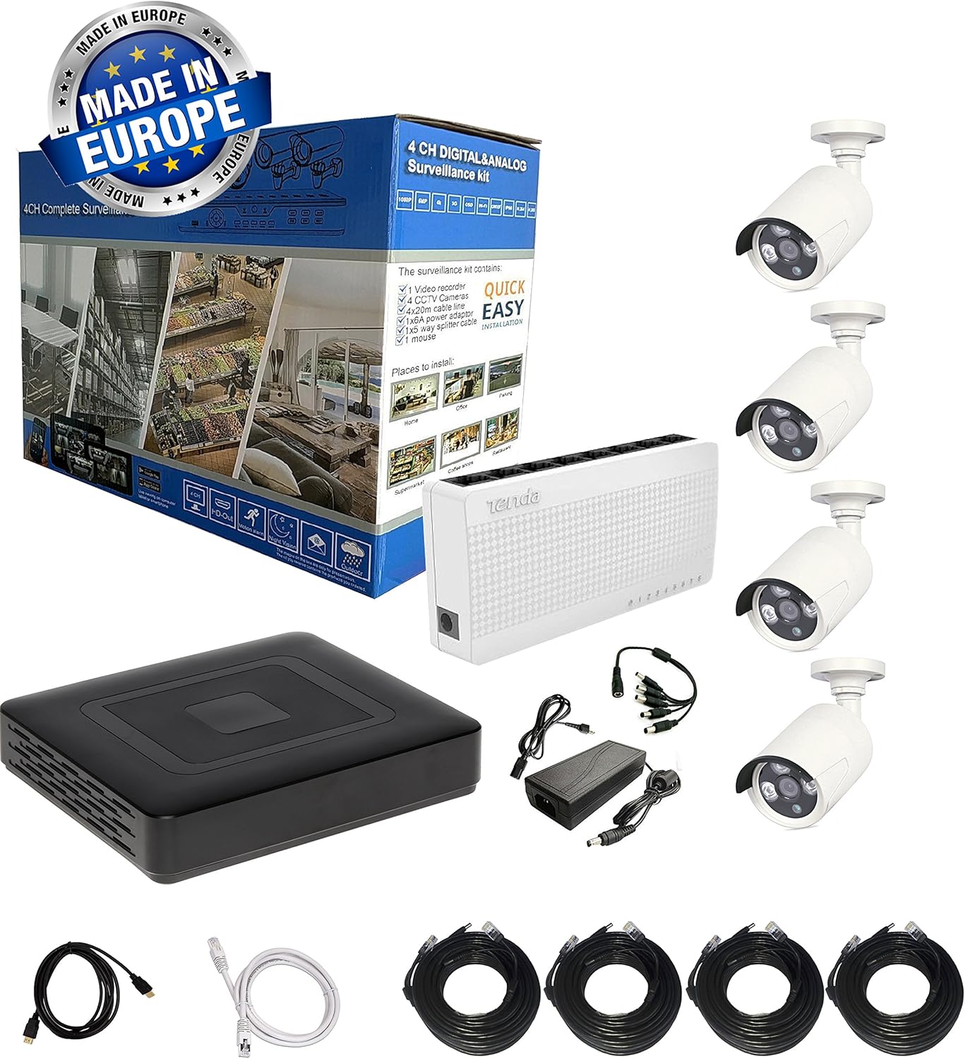 VIDEO SURVEILLANCE KIT 4CH 960P IP OUTDOOR BULLET SMART Amazon.co.uk
