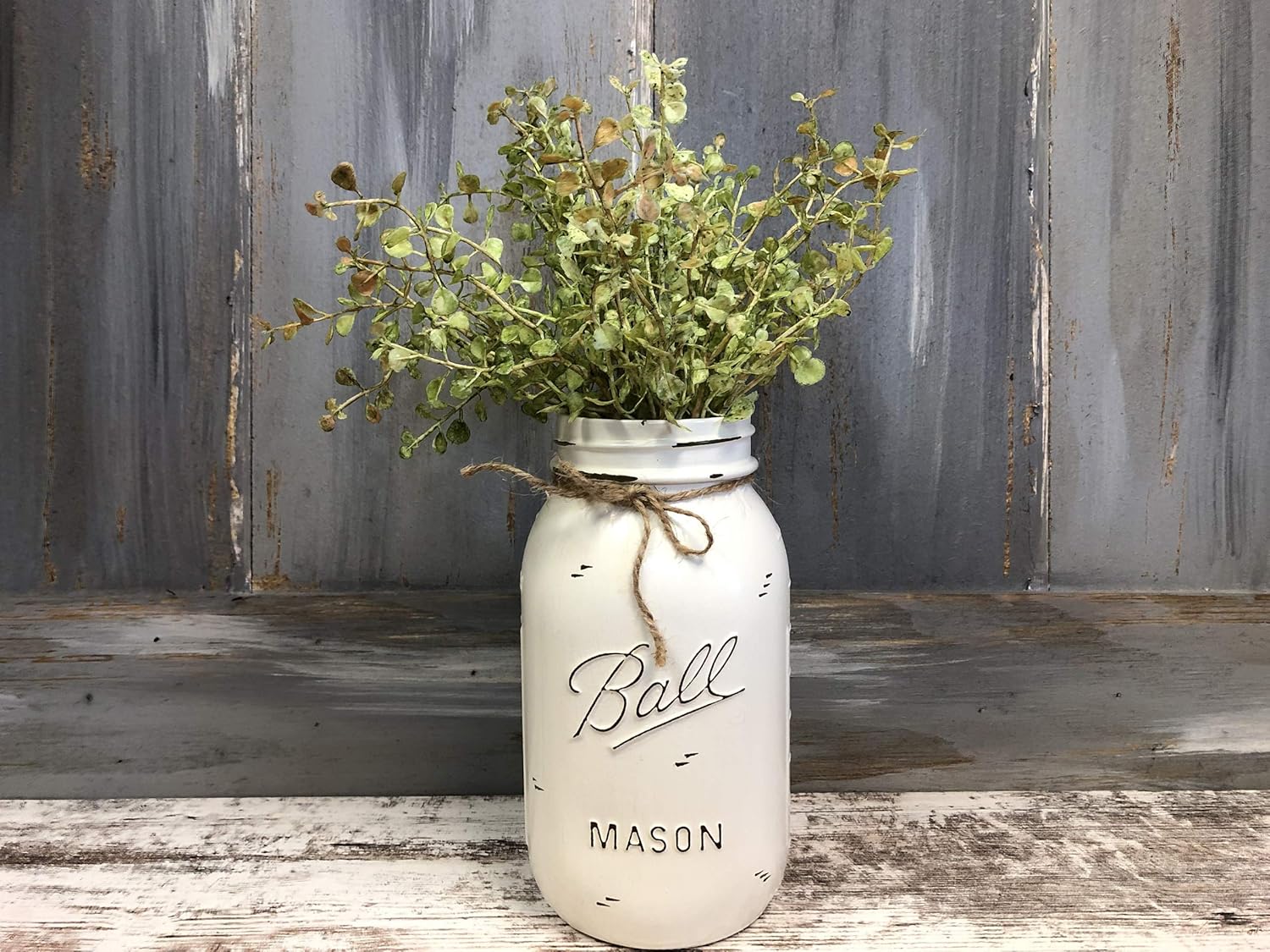 Amazon Com Bathroom Or Kitchen Mason Quart Jar Decor Table Centerpiece Ball Vase Flower Greenery Optional Soap Dispenser Optional You Choose The Color Of Quart Jar White Gray Blue Pink Green Brown Handmade