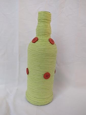 Buy Set Of Two Green And Multi Color Crush Paper Designer Glass