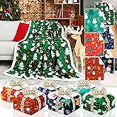 Windkream 6 Pcs Christmas Throw Blankets 40 x 50 Inch Xmas Sherpa Fleece Throw Blanket Christmas Decor and Warm Winter Fuzzy Cozy Holiday Carpet for Gift Home Couch Bed Sofa