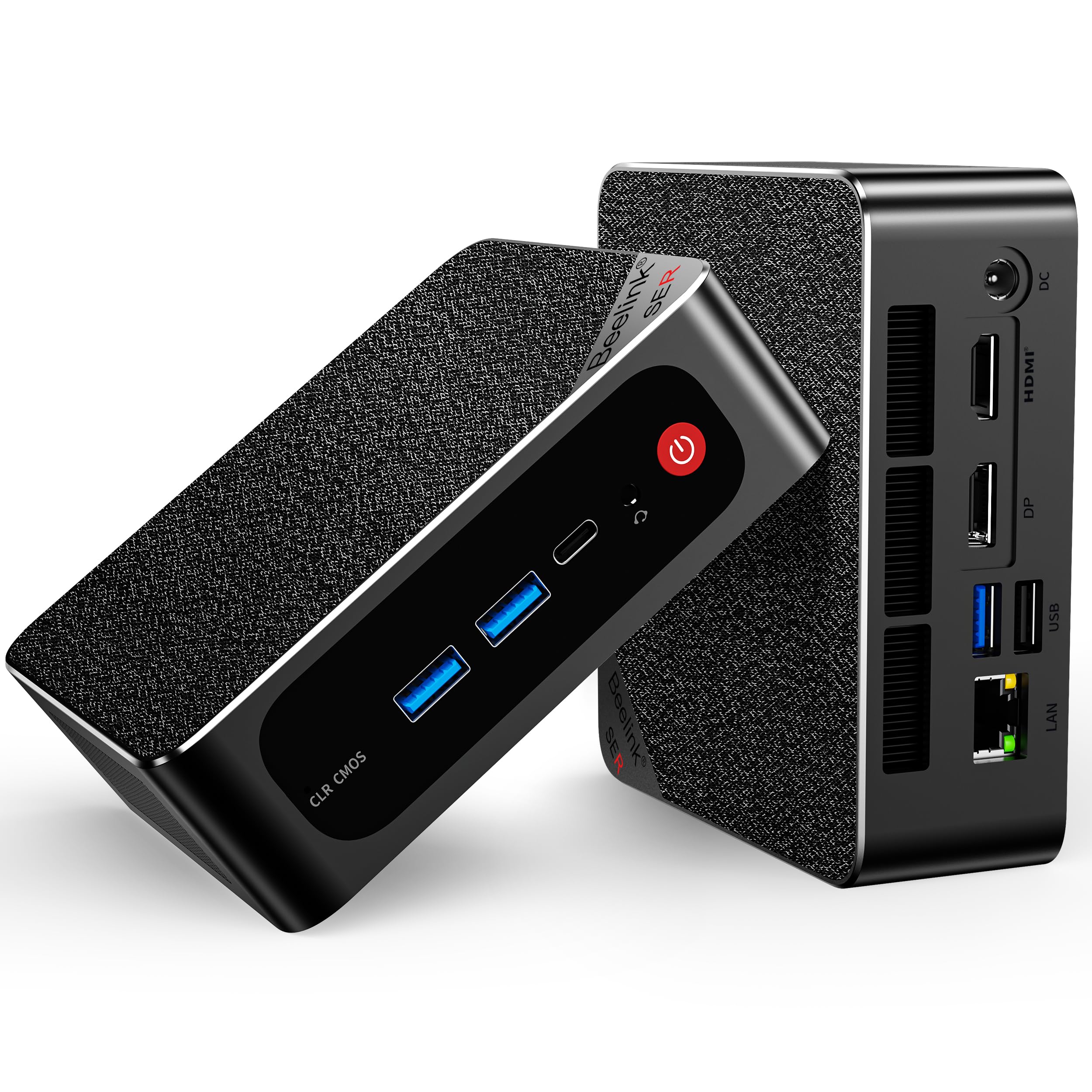 Beelink Mini PC, AMD Ryzen 7 5800H (8C/16T, up to 4.4GHz, 54W TDP), Mini Computer 16GB DDR4 1TB PCIe3.0 SSD, Support 4K@60Hz Triple Display/WiFi 6/BT5.2/USB3.2/Gaming/Office/Home Desktop PC