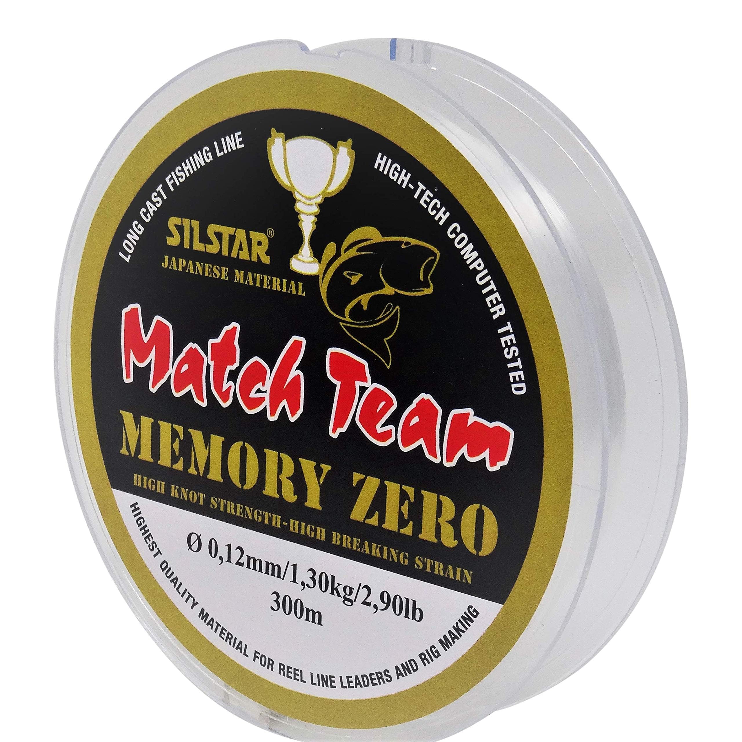 SILSTAR MATCH TEAM MEMORY ZERO FISHING LINE 300m SPOOL (0.16mm 4.80lb / 2.20kg)