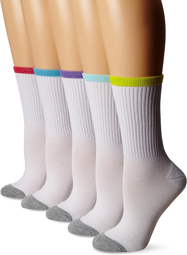 Reebok Women's Athletic Crew Sock 5Pack, White, 911 Amazon.in
